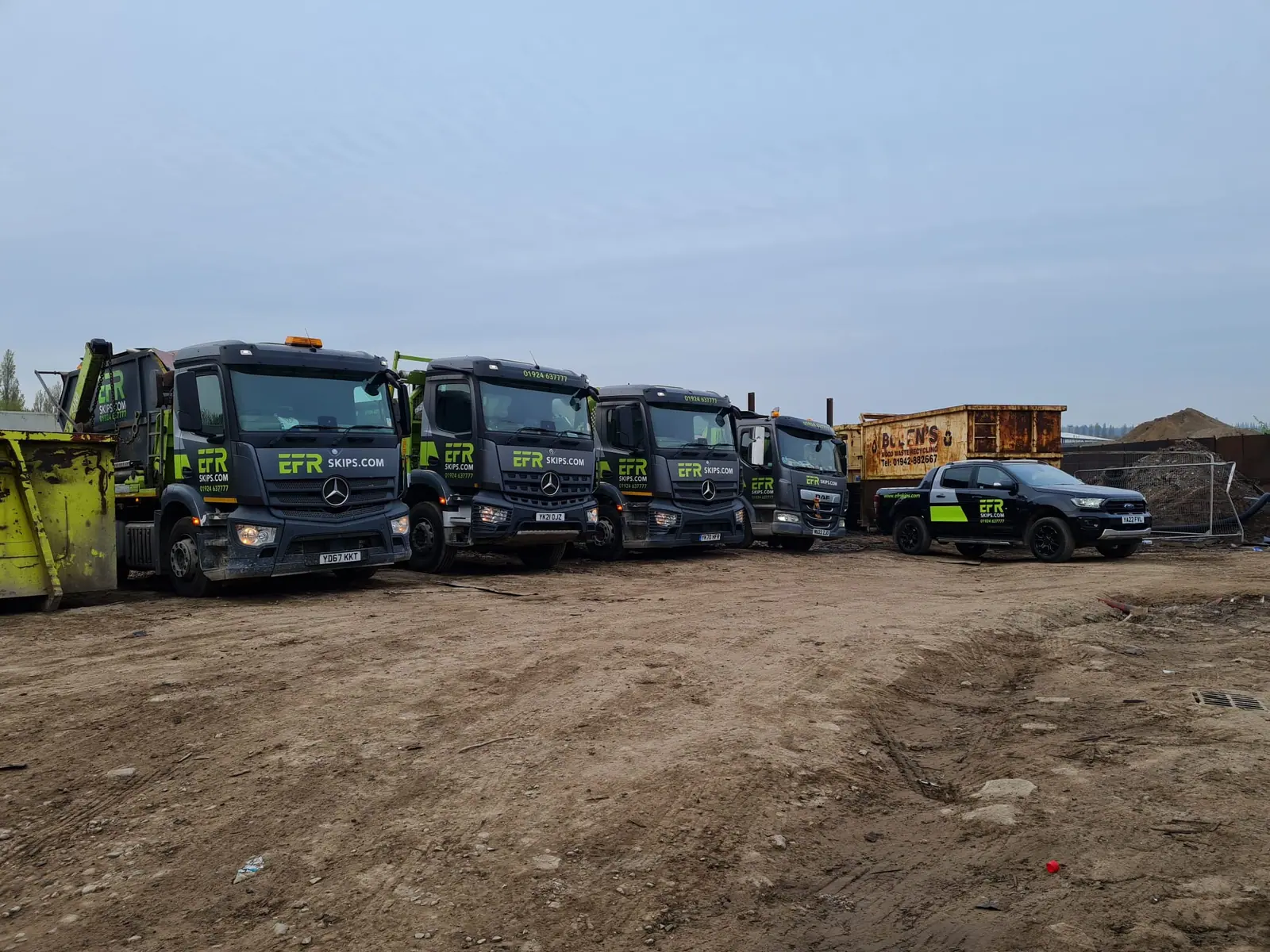 Onyx Recycling's yard and fleet on Garnet Road, Leeds